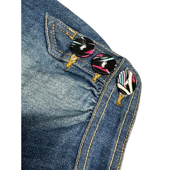 Y2K Dereon for Beyoncé Women’s‎ Short Sleeve Fitted Denim Jacket Size Medium NWT - Picture 5 of 13